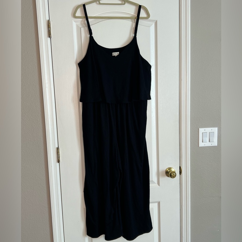 Ava & Viv Black Wide Leg Flowy Jumpsuit